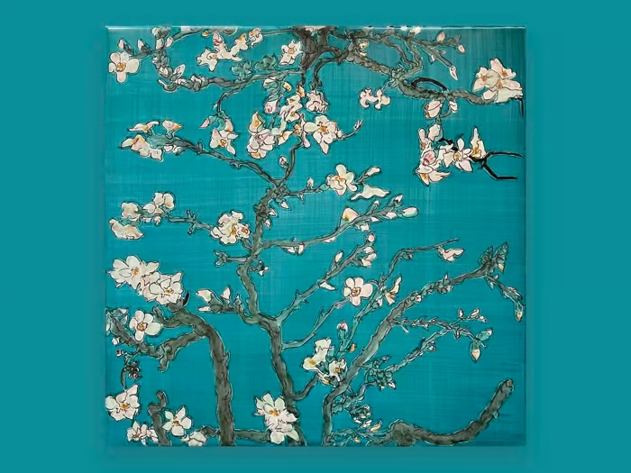 ALMOND BLOSSOM - Handmade faïence wall tiles _ FRANCESCO DE MAIO